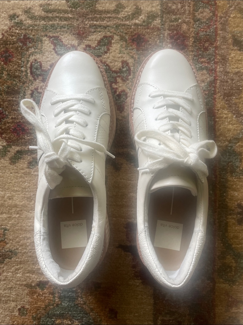 Dolce Vita White Leather Platform Lace-Up WORN ONCE Sneakers